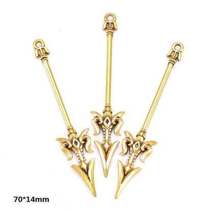 5PCS Antique Gold Color Fantasy Weapon Charm For Jewelry Making Findings