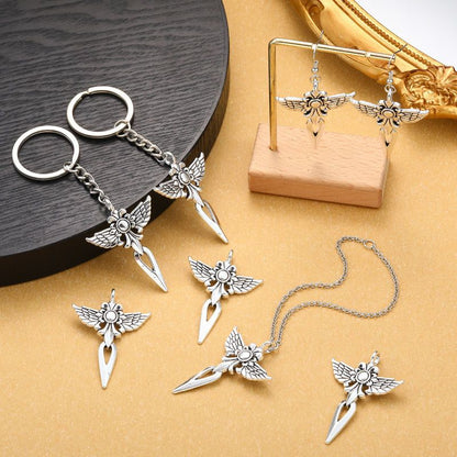 1PCS Winged Spear Charm for Jewelry Making Findings 34x48mm