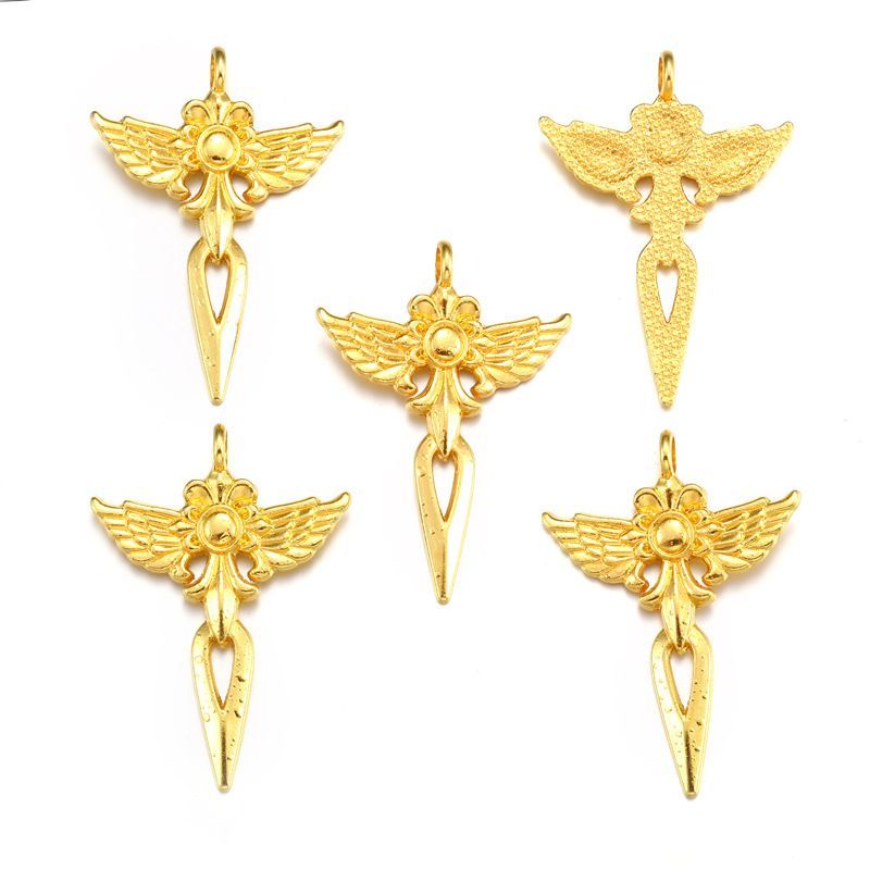 1PCS Winged Spear Charm for Jewelry Making Findings 34x48mm