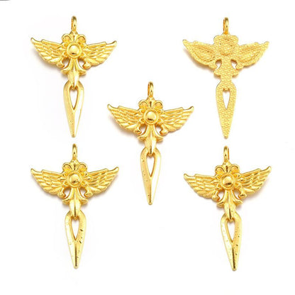 1PCS Winged Spear Charm for Jewelry Making Findings 34x48mm