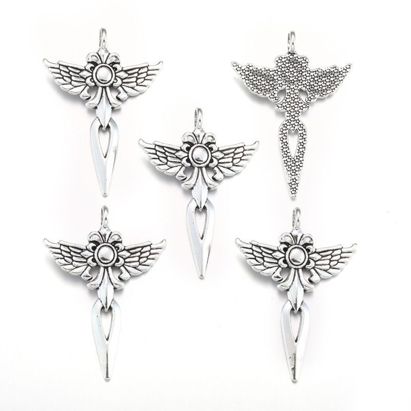 1PCS Winged Spear Charm for Jewelry Making Findings 34x48mm