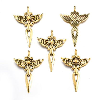 1PCS Winged Spear Charm for Jewelry Making Findings 34x48mm