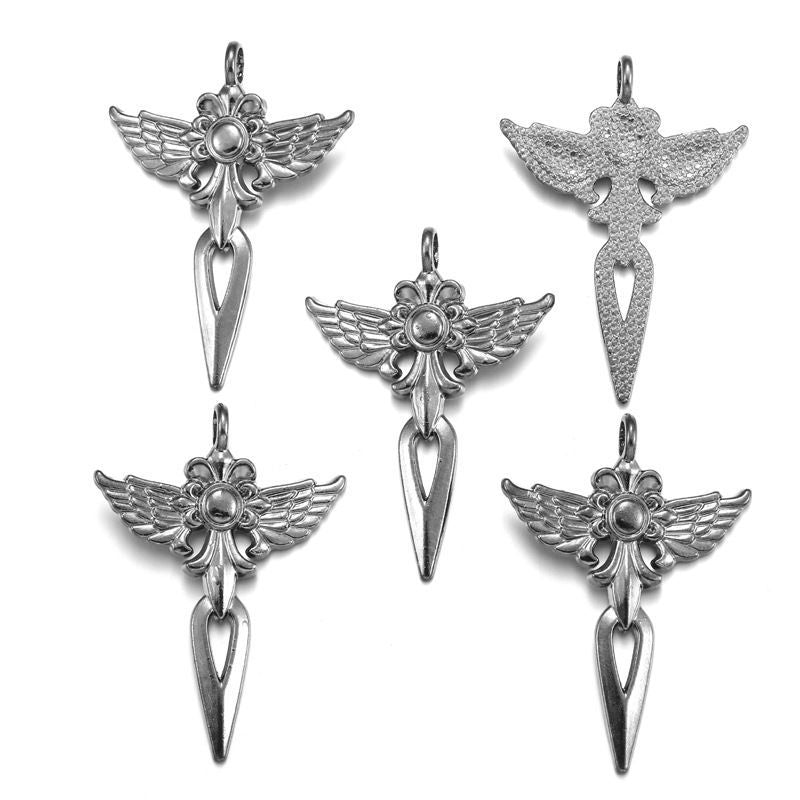 1PCS Winged Spear Charm for Jewelry Making Findings 34x48mm
