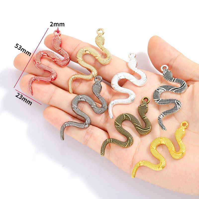 3PCS Snake Charm for Jewelry Making Findings 23x53mm