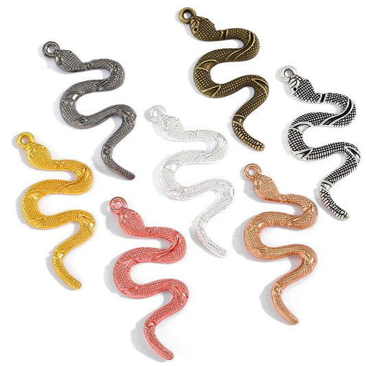 3PCS Snake Charm for Jewelry Making Findings 23x53mm