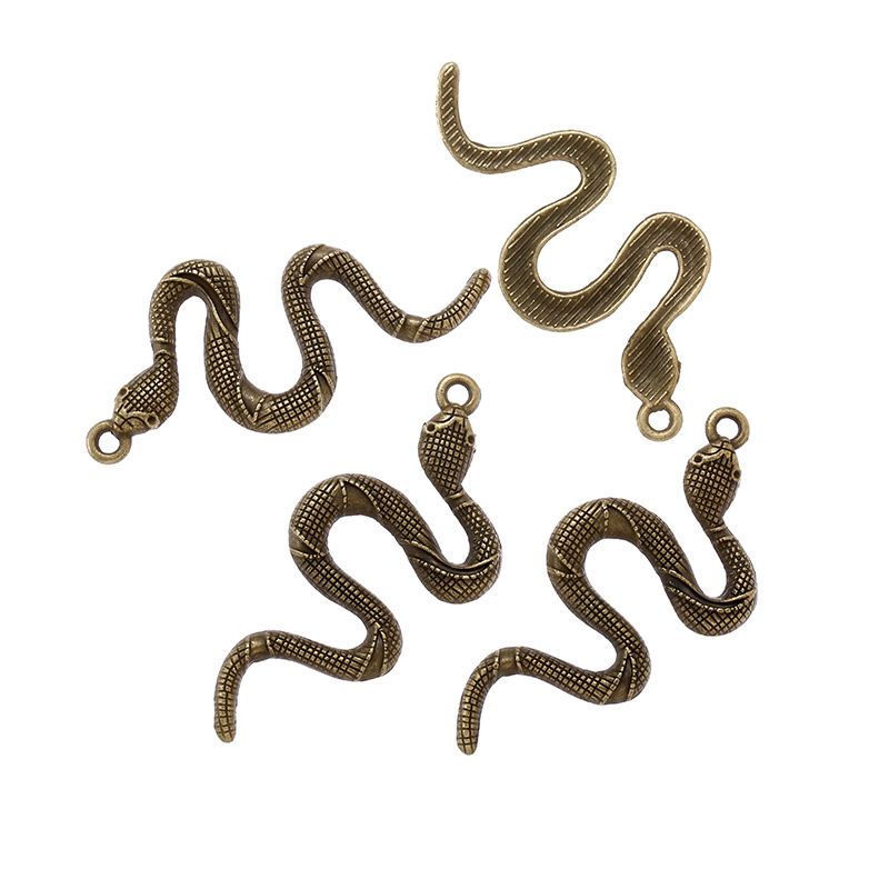 3PCS Snake Charm for Jewelry Making Findings 23x53mm