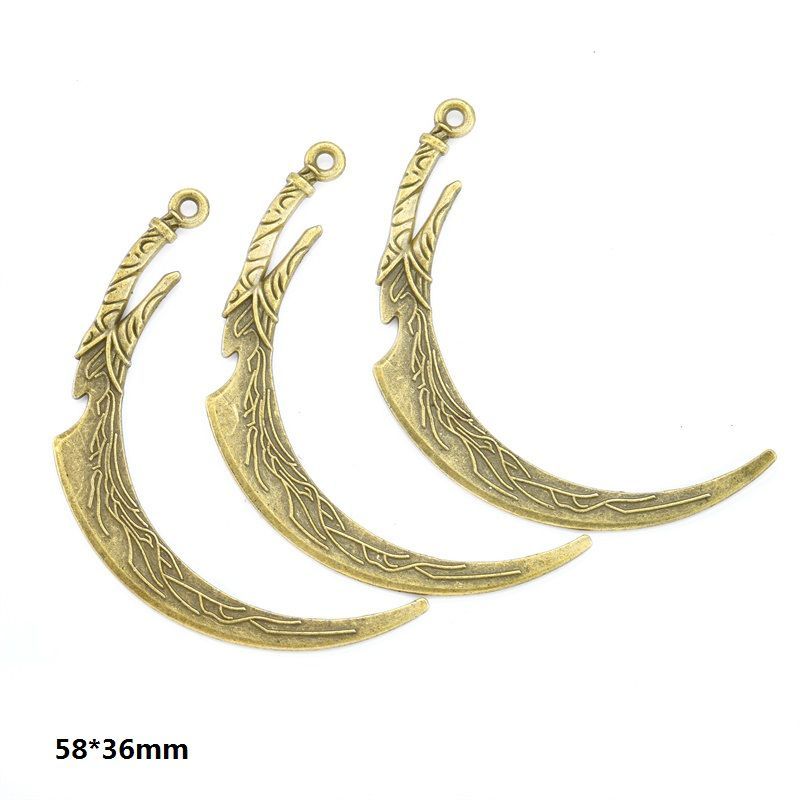 5PCS Bronze Color Fantasy Weapon Charm For Jewelry Making Findings