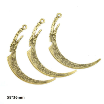 5PCS Bronze Color Fantasy Weapon Charm For Jewelry Making Findings