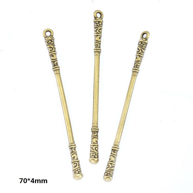 5PCS Bronze Color Fantasy Weapon Charm For Jewelry Making Findings