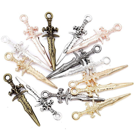 5PCS Sword Charm for Jewelry Making Findings 9x30mm