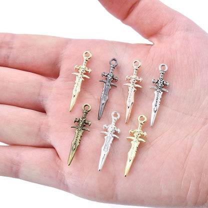 5PCS Sword Charm for Jewelry Making Findings 9x30mm