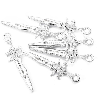 5PCS Sword Charm for Jewelry Making Findings 9x30mm