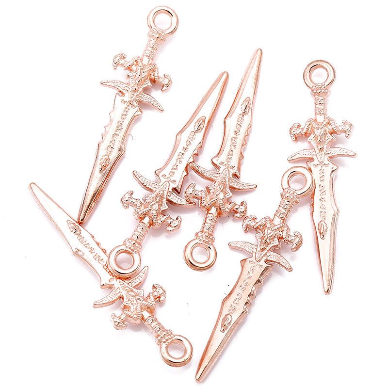 5PCS Sword Charm for Jewelry Making Findings 9x30mm