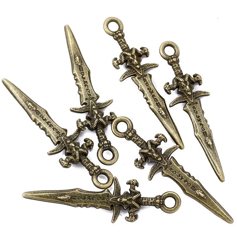 5PCS Sword Charm for Jewelry Making Findings 9x30mm