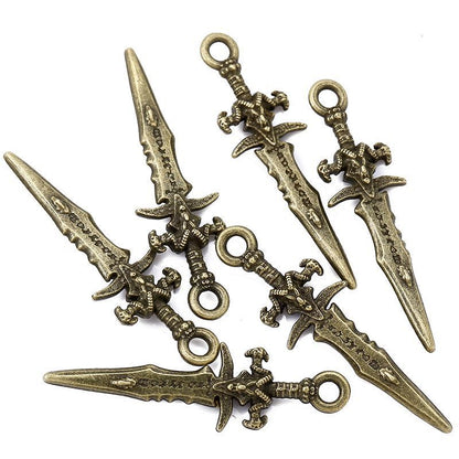 5PCS Sword Charm for Jewelry Making Findings 9x30mm