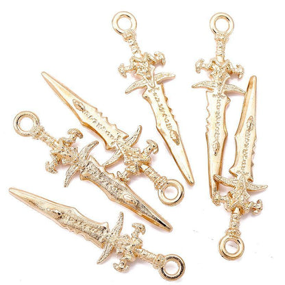 5PCS Sword Charm for Jewelry Making Findings 9x30mm