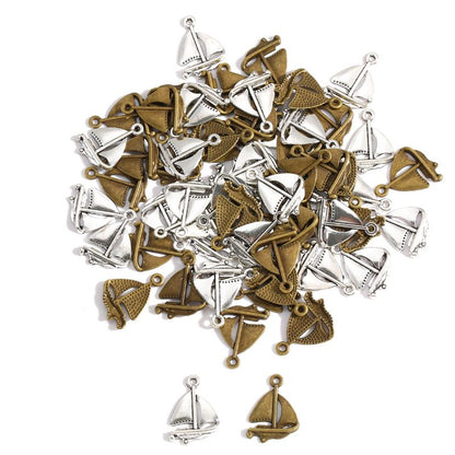 10PCS Sailboat Charm for Jewelry Making Findings 18x23mm