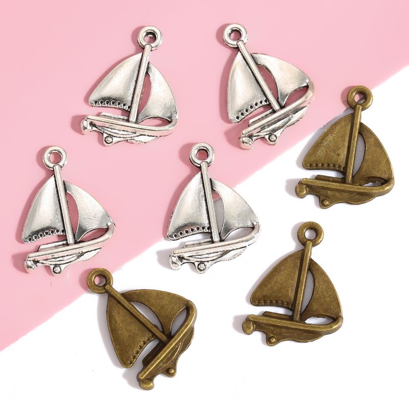 10PCS Sailboat Charm for Jewelry Making Findings 18x23mm