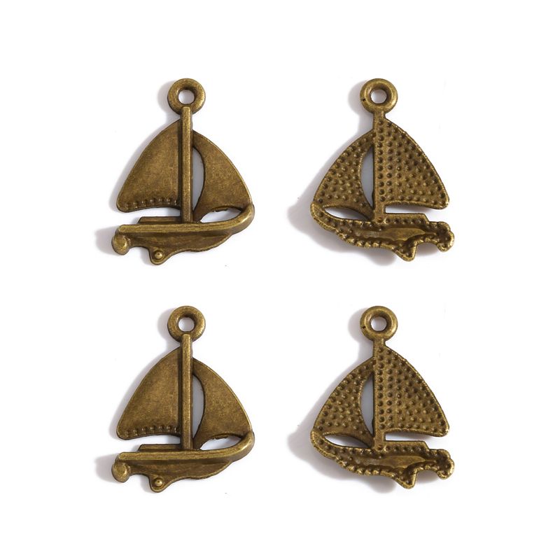 10PCS Sailboat Charm for Jewelry Making Findings 18x23mm