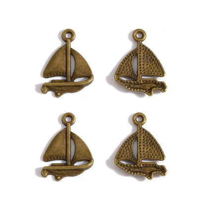 10PCS Sailboat Charm for Jewelry Making Findings 18x23mm