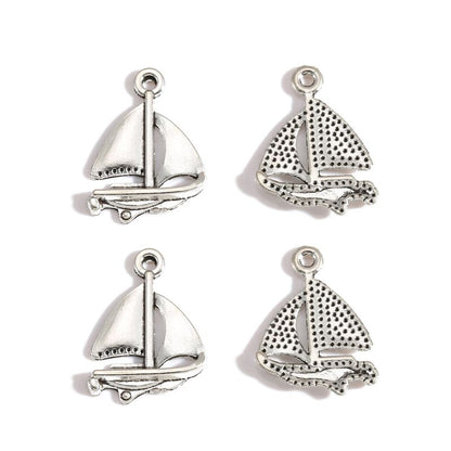 10PCS Sailboat Charm for Jewelry Making Findings 18x23mm