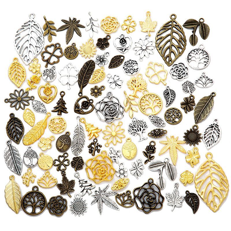 Multi Style Leaf & Flower Charm for Jewelry Making Findings