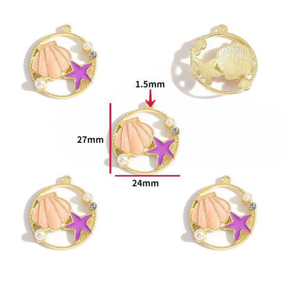 5PCS Sea Shell Charm For Jewelry Making Findings