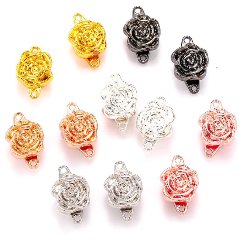 5PCS Rose Clasp for Jewelry Making Findings 11x14.5mm