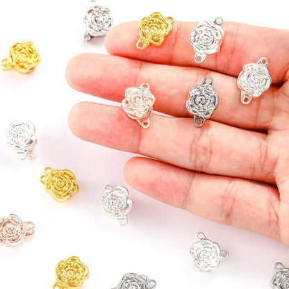 5PCS Rose Clasp for Jewelry Making Findings 11x14.5mm