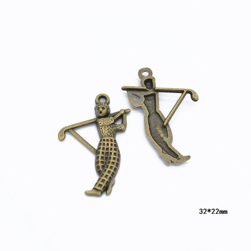 10PCS Different Sports Pewter Charm for Jewelry Making Findings
