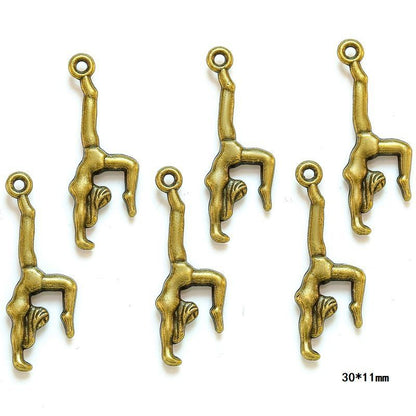 10PCS Different Sports Pewter Charm for Jewelry Making Findings