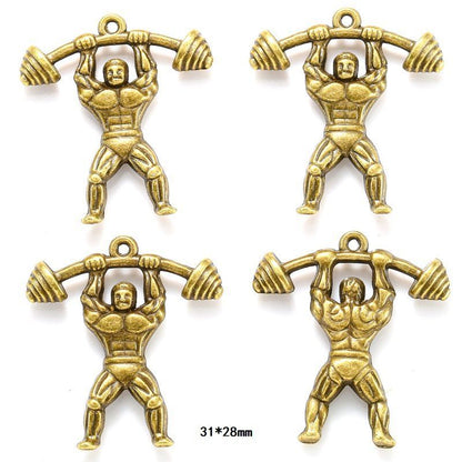 10PCS Different Sports Pewter Charm for Jewelry Making Findings