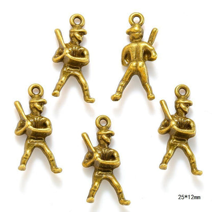 10PCS Different Sports Pewter Charm for Jewelry Making Findings