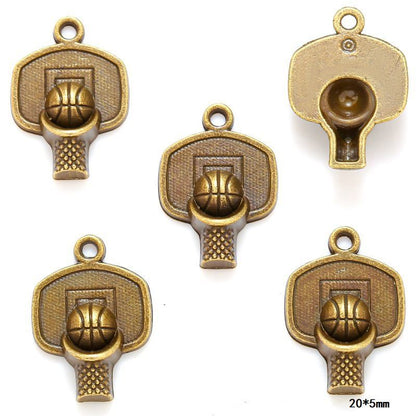 10PCS Different Sports Pewter Charm for Jewelry Making Findings