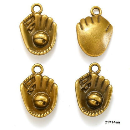 10PCS Different Sports Pewter Charm for Jewelry Making Findings
