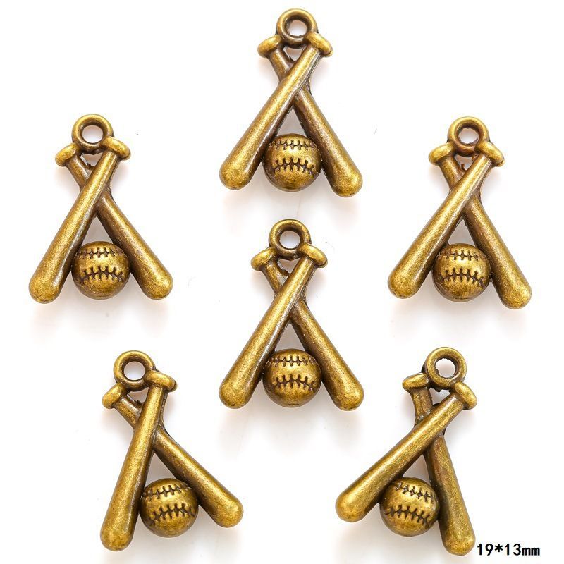 10PCS Different Sports Pewter Charm for Jewelry Making Findings