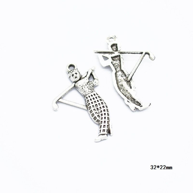 10PCS Different Sports Pewter Charm for Jewelry Making Findings
