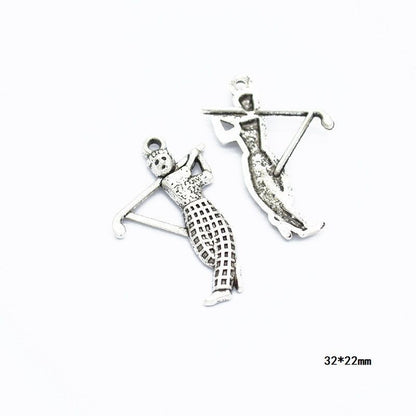 10PCS Different Sports Pewter Charm for Jewelry Making Findings