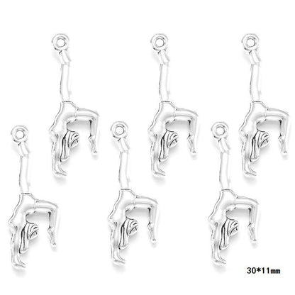 10PCS Different Sports Pewter Charm for Jewelry Making Findings