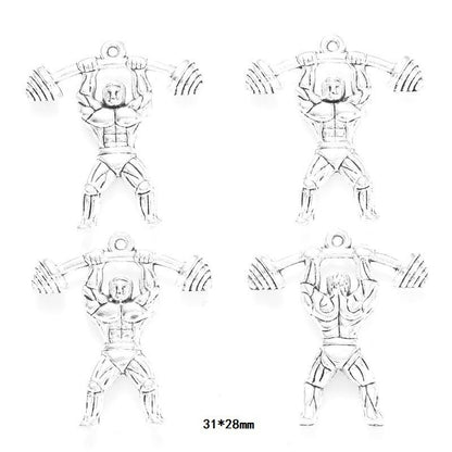 10PCS Different Sports Pewter Charm for Jewelry Making Findings