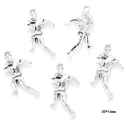 10PCS Different Sports Pewter Charm for Jewelry Making Findings