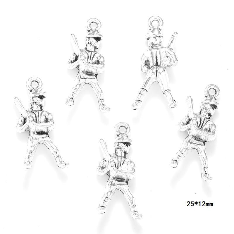 10PCS Different Sports Pewter Charm for Jewelry Making Findings