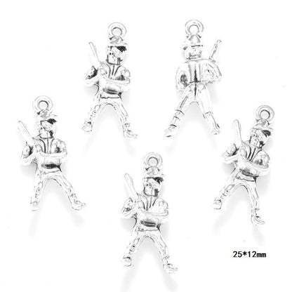 10PCS Different Sports Pewter Charm for Jewelry Making Findings