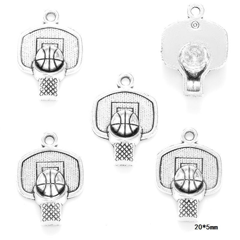 10PCS Different Sports Pewter Charm for Jewelry Making Findings