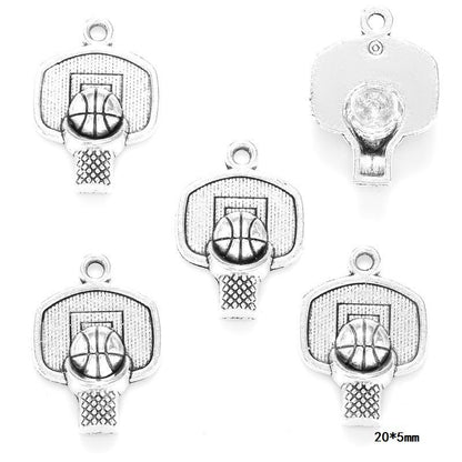 10PCS Different Sports Pewter Charm for Jewelry Making Findings