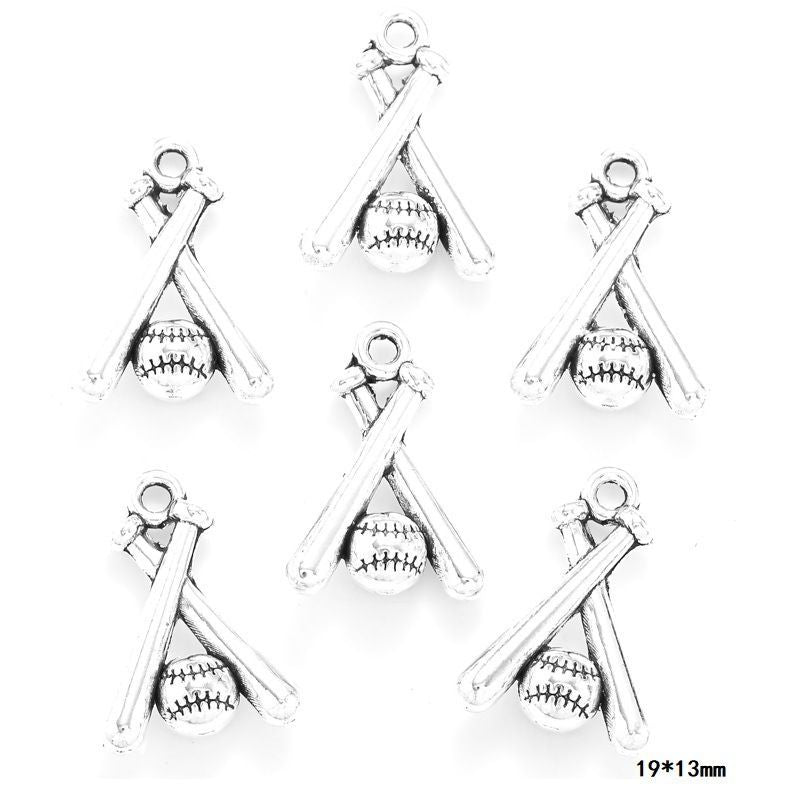 10PCS Different Sports Pewter Charm for Jewelry Making Findings