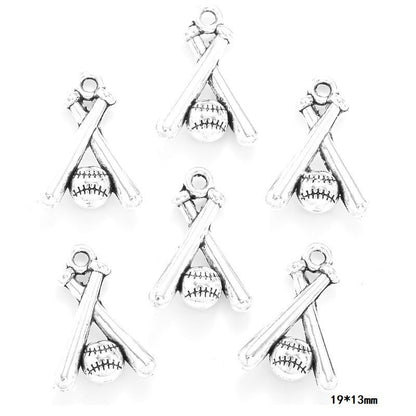 10PCS Different Sports Pewter Charm for Jewelry Making Findings