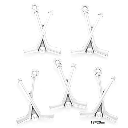 10PCS Different Sports Pewter Charm for Jewelry Making Findings