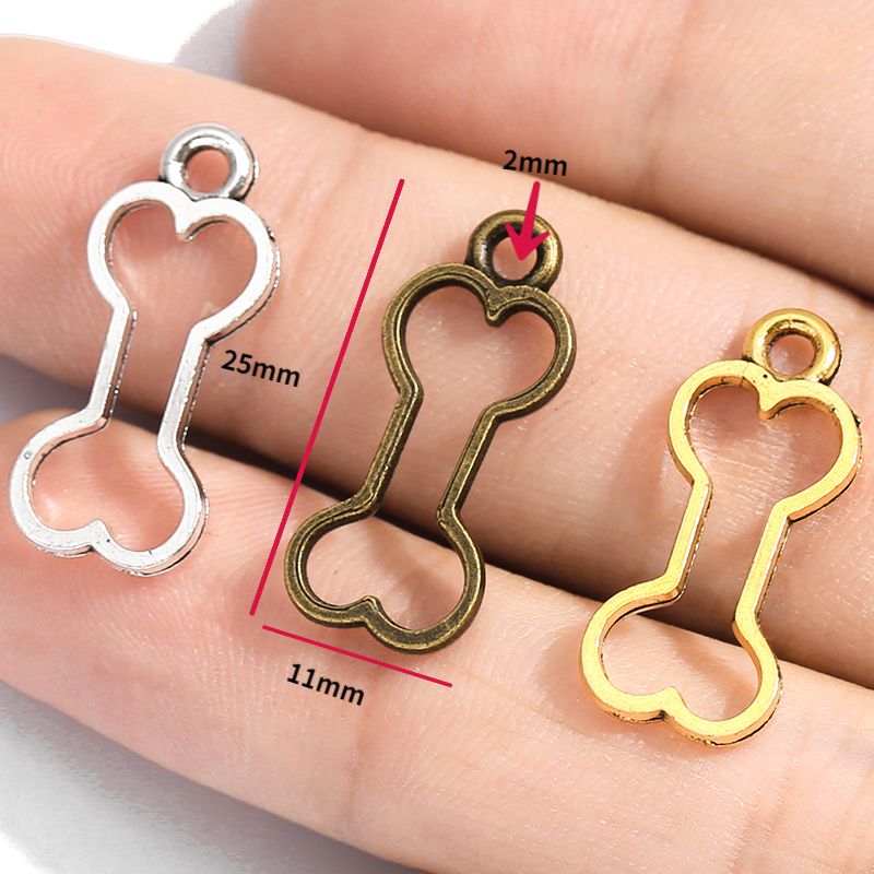 5PCS Dog Bone Charm for Jewelry Making Findings 11x25mm