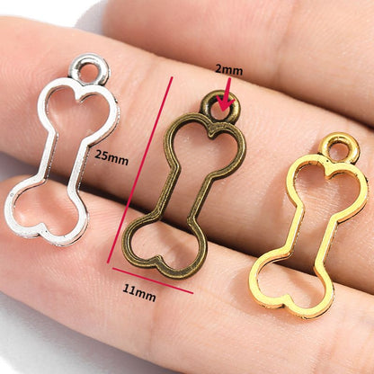 5PCS Dog Bone Charm for Jewelry Making Findings 11x25mm